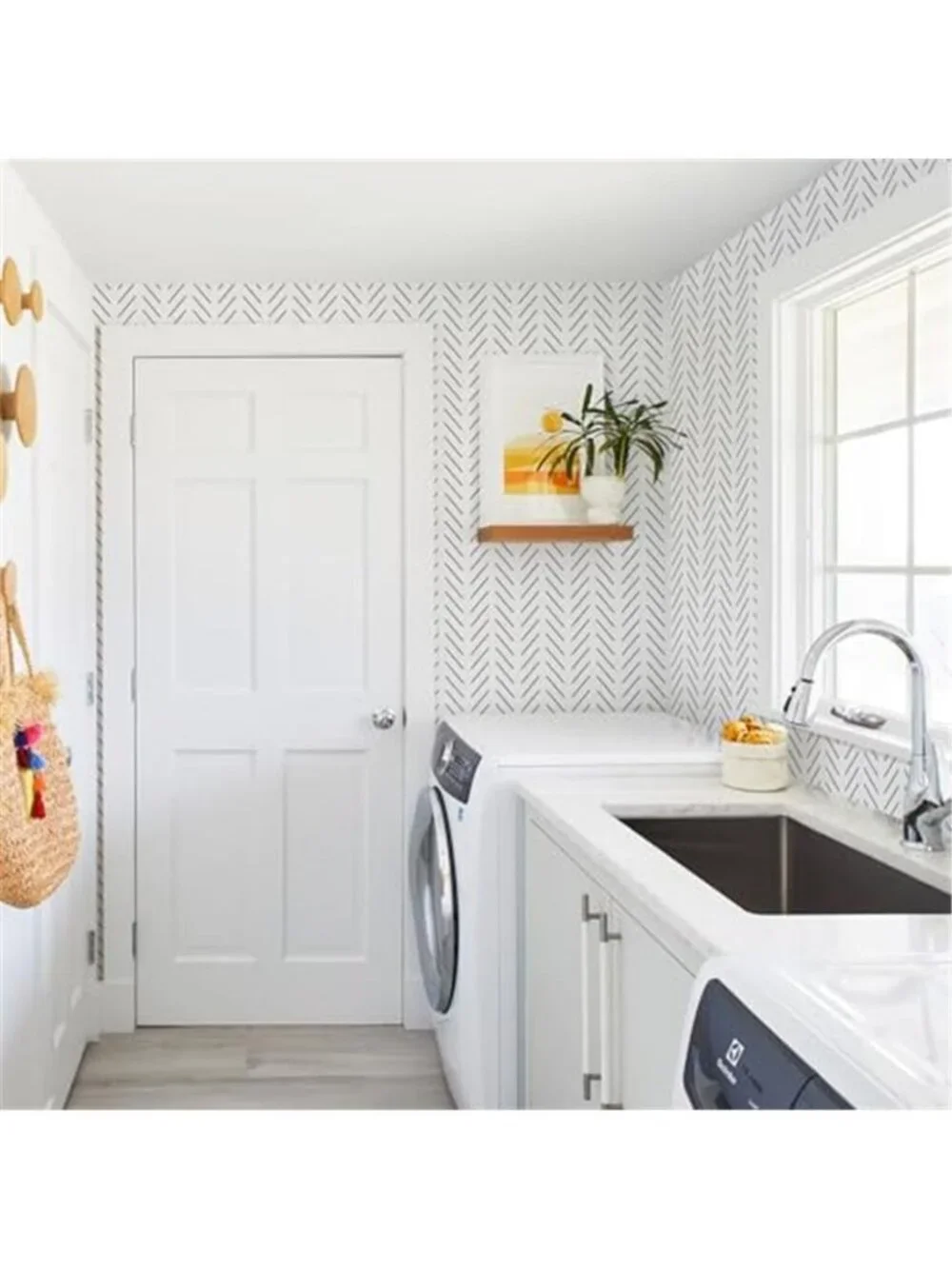 Black and White Peel and Stick Wallpaper Herringbone Contact Paper 17